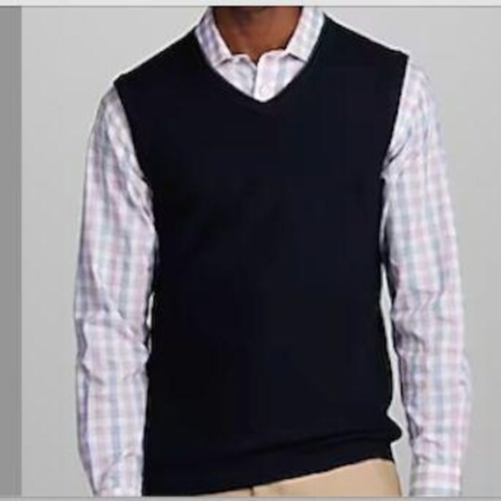 Jos. A. Bank Men's Navy V-Neck Sweater Vest